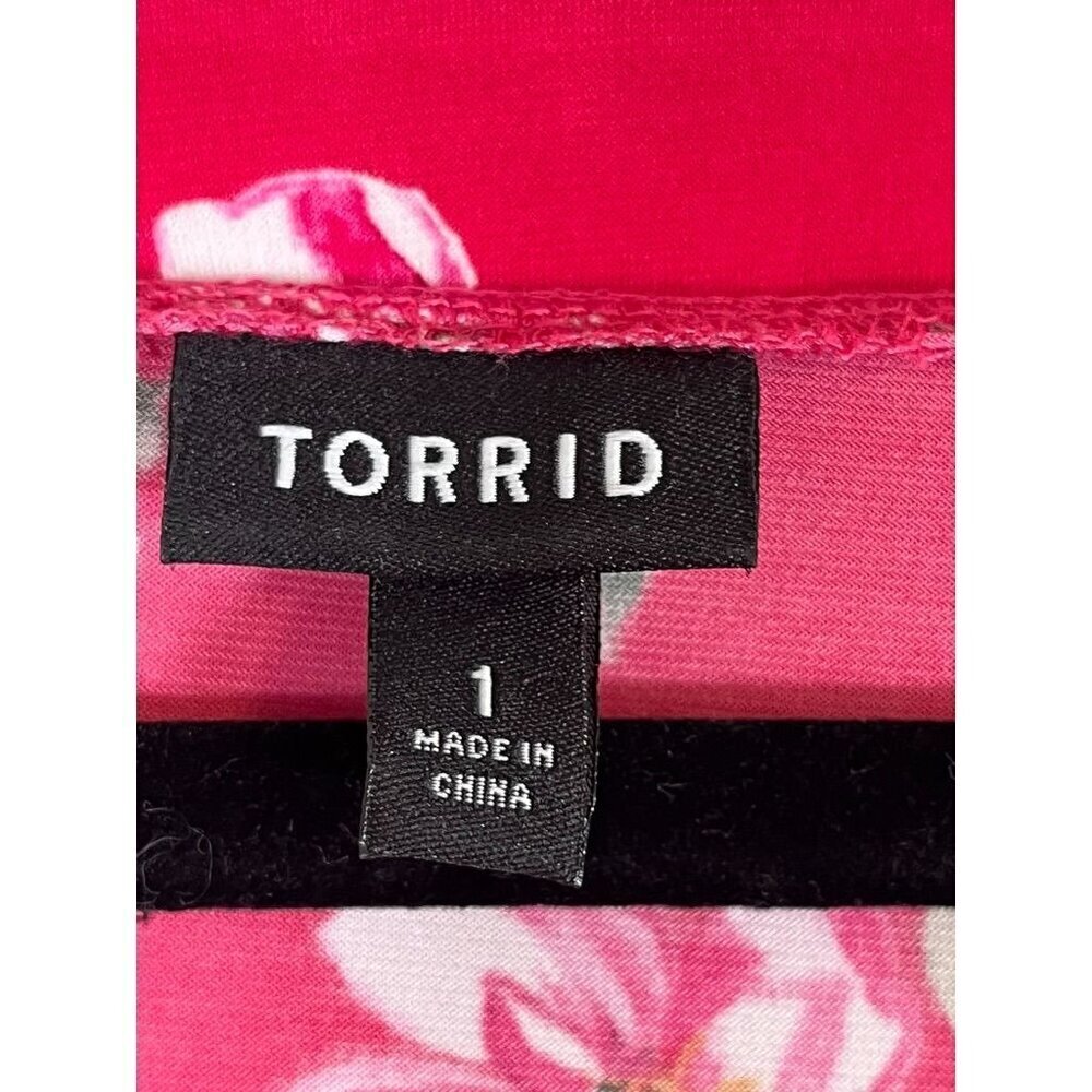 Torrid Dress 1X Pink Floral Midi Feminine Retro Western Boho Classic Tropical - Picture 2 of 14